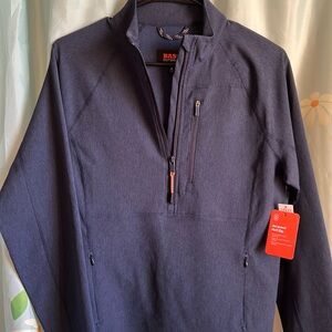 Bass Outdoors Men’s Jacquard Navy Half Zip Pullover Blazer